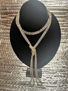 Silver -Tone Layered Tassel Necklace